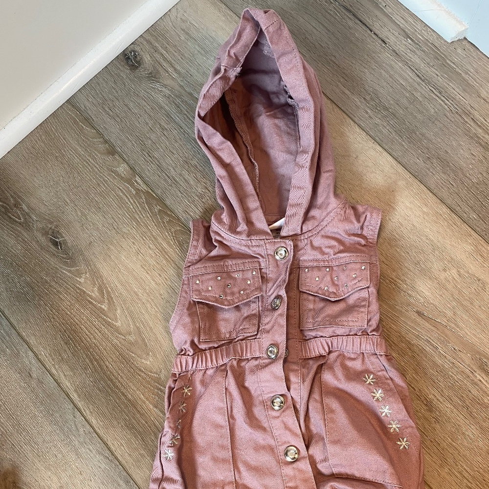 Denim hooded vest